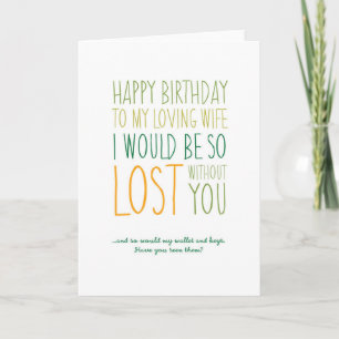 Funny Wife Birthday Card