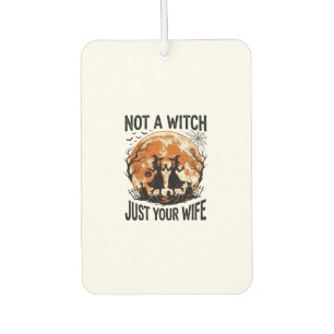 Funny Wife Halloween Vintage Witch Moon Design_1 Car Air Freshener