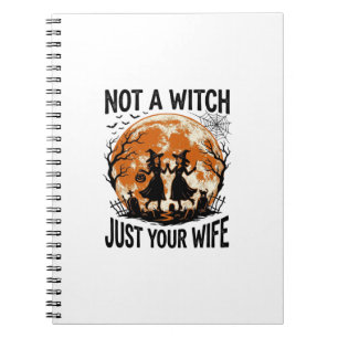 Funny Wife Halloween Vintage Witch Moon Design_1 Notebook