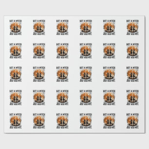 Funny Wife Halloween Vintage Witch Moon Design_1 Wrapping Paper