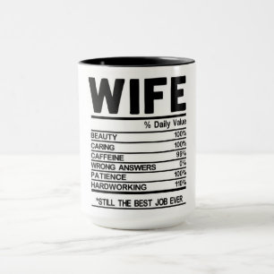 Funny Wife Nutrition Facts Mug