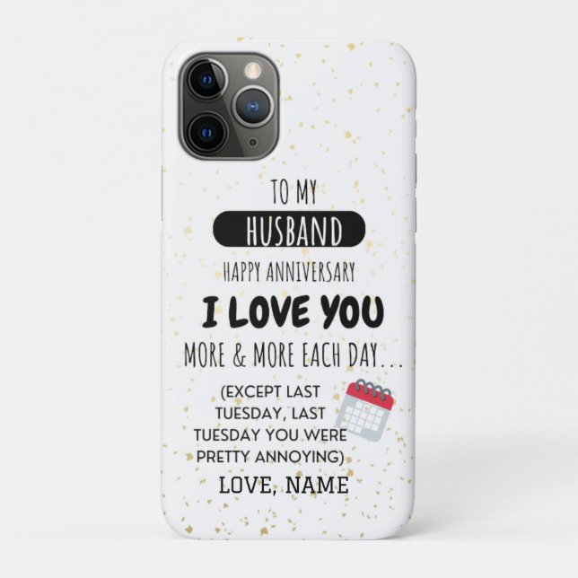 Funny Wife to Husband Humour Message on Anniversar Case-Mate iPhone Case (Back)