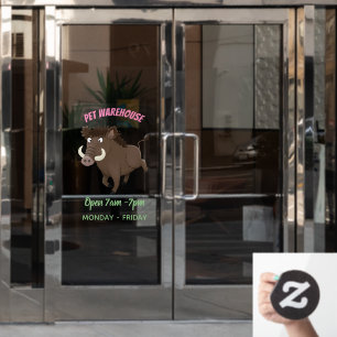 Funny wild boar razorback cartoon illustration