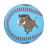 Funny wild boar razorback cartoon illustration