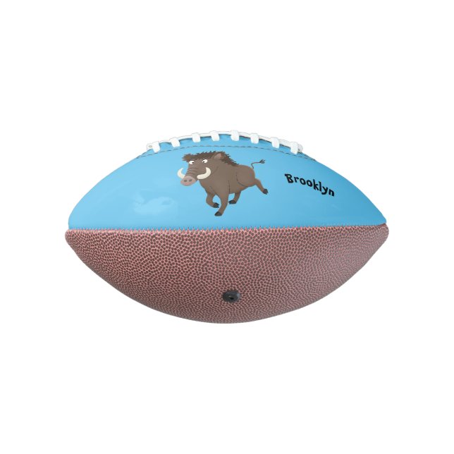 Funny wild boar razorback cartoon illustration  football (Rotated 270)