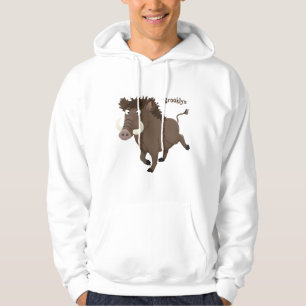 Funny wild boar razorback cartoon illustration hoodie