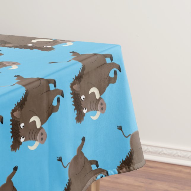 Funny wild boar razorback cartoon illustration tablecloth (In Situ)