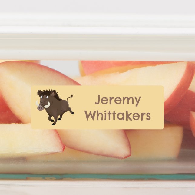 Funny wild boar razorback cartoon personalised (Affixed)