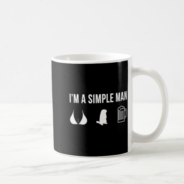 Funny Wild Groundhog Hunting Hunter Simple Man  Coffee Mug (Right)