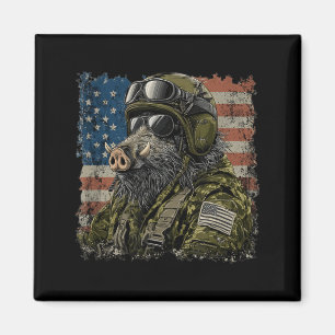 Funny Wild Hog Soldier for Military Lovers Magnet