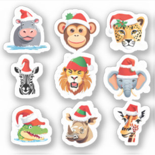 Funny wild Safari animals Santa Christmas Costume
