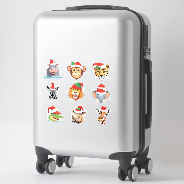Funny wild Safari animals Santa Christmas Costume (Suitcase)