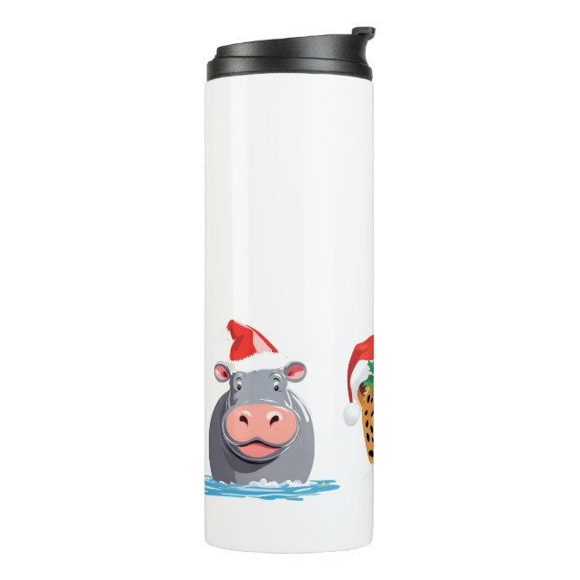 Funny wild Safari animals Santa Christmas Costume Thermal Tumbler (Rotated Left)