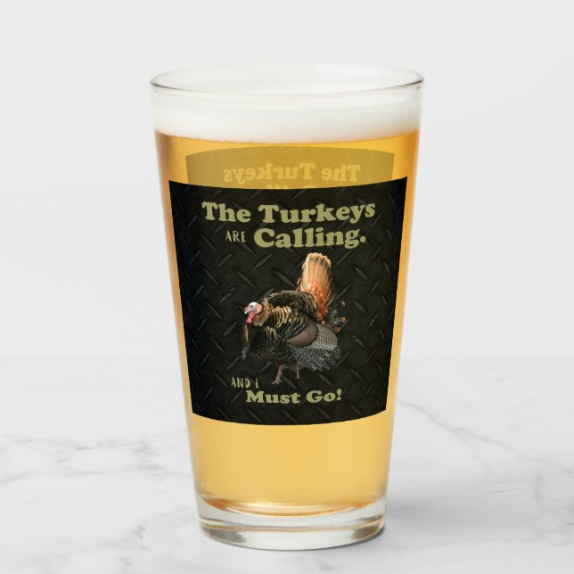 Funny Wild Turkey Hunting Quote Men Black Glass (Front Filled)