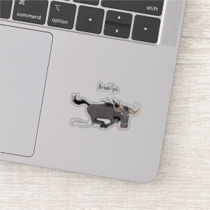 Funny wildebeest running cartoon illustration