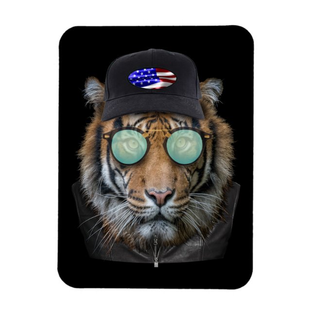 Funny wildlife dressed up Funny Bengal Tiger Magnet (Vertical)