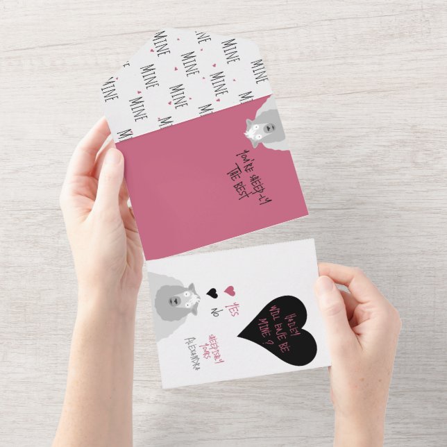 Funny Will Ewe Be MINE? Sheep Pun Proposal Card (Tearaway)