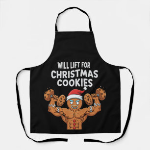 Funny Will Lift for Christmas Cookies Gingerbread  Apron