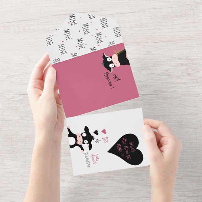 Funny Will Mooo Be Mine? Cow Love + Valentine Card (Tearaway)