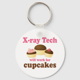 Funny Will Work for Cupcakes X-ray Tech Key Ring