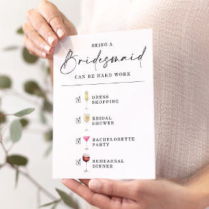 Funny Will You Be My Bridesmaid Proposal Card