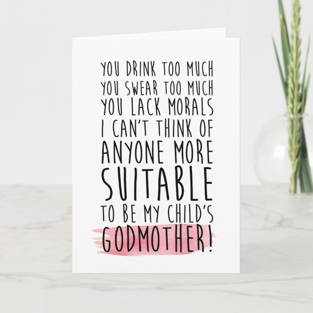 funny will you be my godmother card (Front)