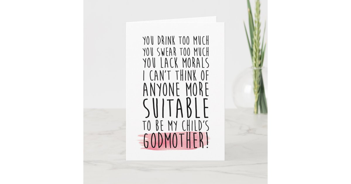 Funny Will You Be My Godmother Card Zazzle