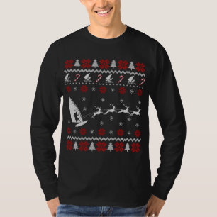 Funny Windsurfing Reindeer Ugly Christmas Sweater