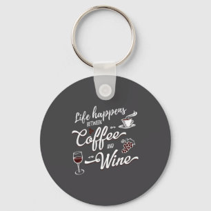 Funny Wine & Coffee Shirts With Saying Women P Key Ring