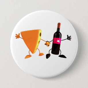 Funny Wine and Cheese Party 7.5 Cm Round Badge