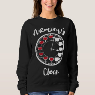 Funny Wine and Coffee Tees for Women Memaw's Cloc