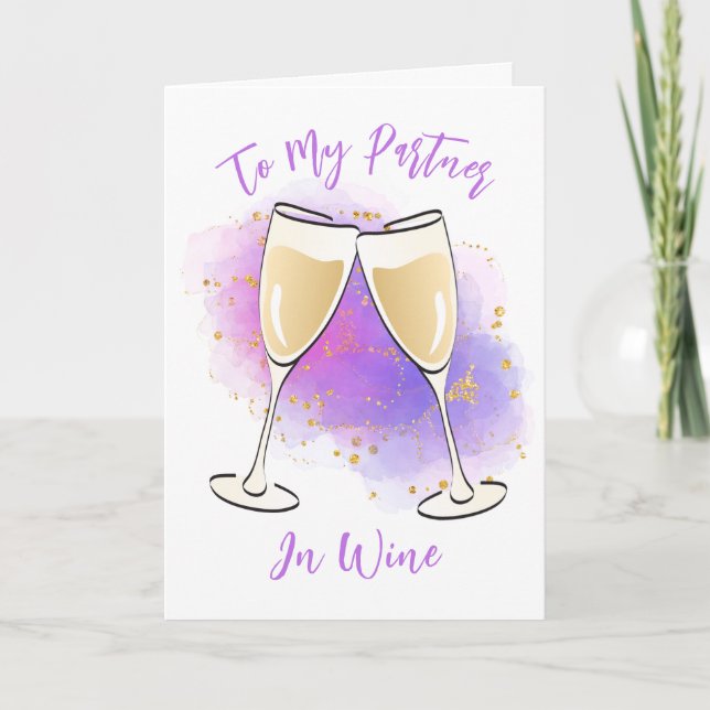 Funny Wine Birthday Toast Card for Her (Front)