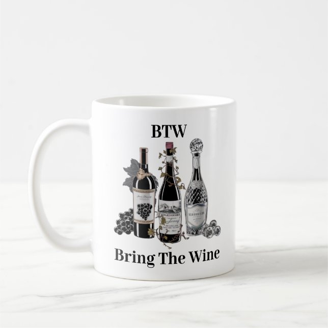 Funny Wine Bottles Coffee Mug (Left)