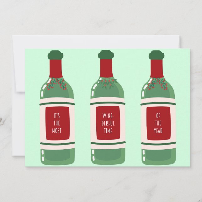 Funny Wine Christmas Card  (Front)