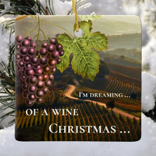 Funny Wine Christmas Personalized Ceramic Ornament