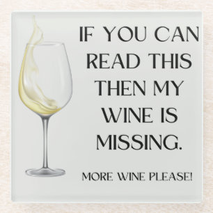 FUNNY WINE DRINKER GIFT GLASS COASTER