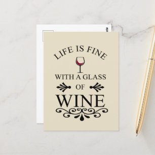 Funny wine drinker quote postcard