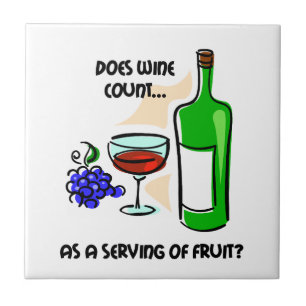 funny wine drinking ceramic tile