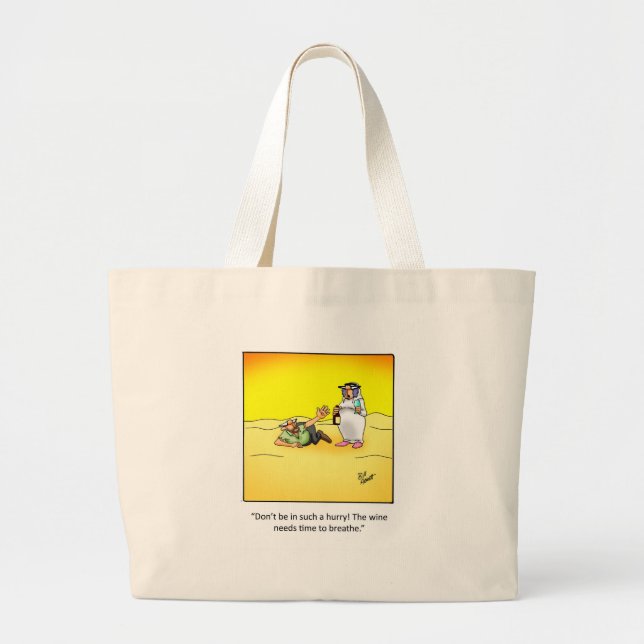 Funny Wine Gift! Large Tote Bag (Front)