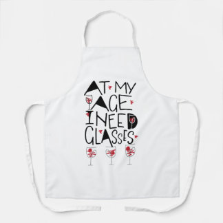 Funny Wine Hand-Written Design Apron