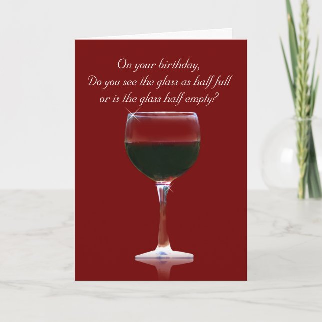 Funny Wine Happy Birthday Customisable Card (Front)