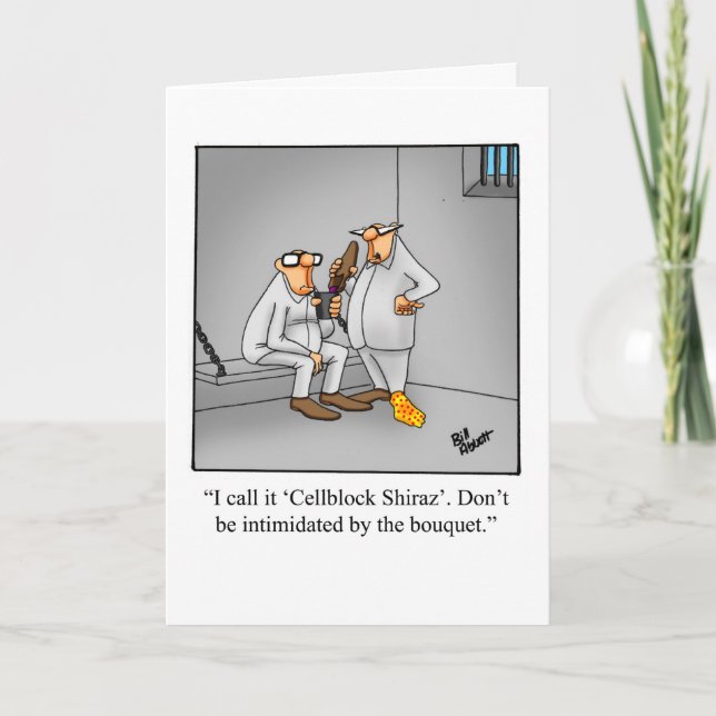 Funny Wine Humour Birthday Greeting Card (Front)