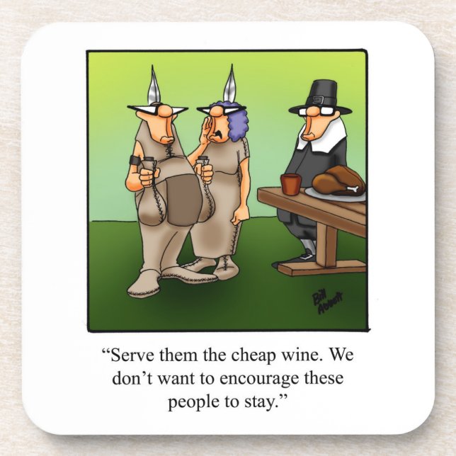 Funny Wine Humour Coaster Set (Front)