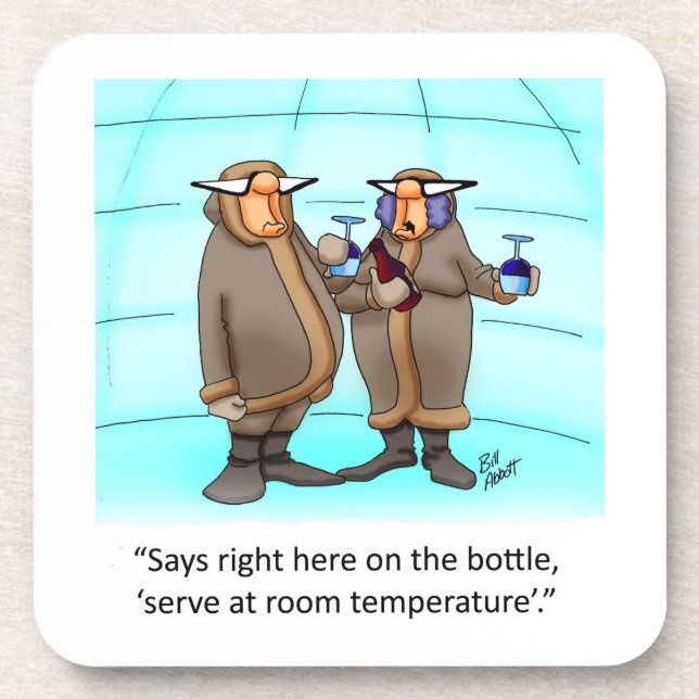 Funny Wine Humour Coaster Set (Front)