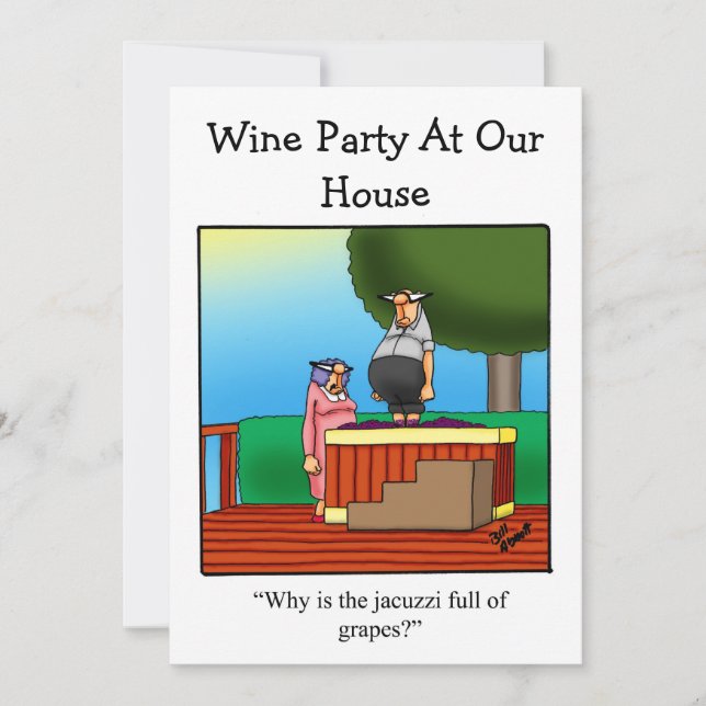 Funny Wine Humour Party Invitations (Front)