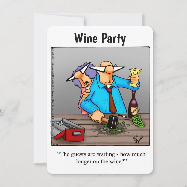Funny Wine Humour Party Invitations (Front)