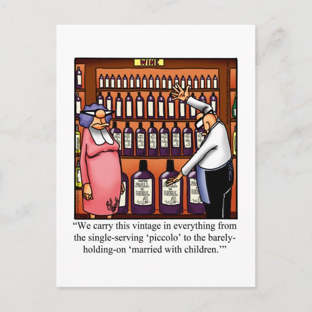 Funny Wine Humour Postcard  (Front)