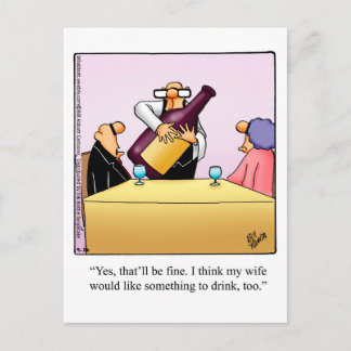 Funny Wine Humour Postcard "Spectickles"