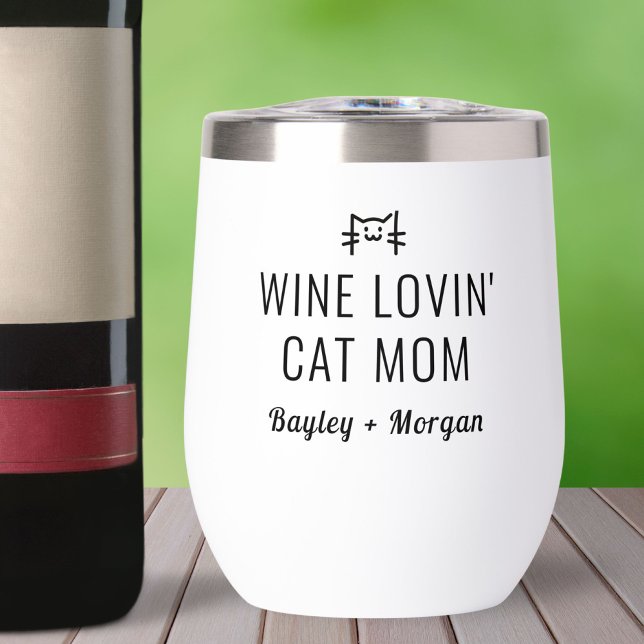 Funny Wine Loving Cat Dad Personalised Names (Creator Uploaded)