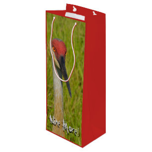 Funny Wine More Sand Hill Crane Nature Wildlife Gift Bag